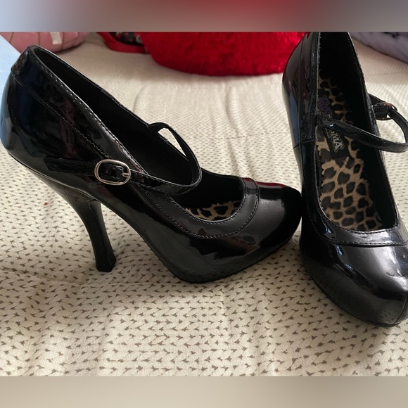 Black vintage / retro style heels - Picture 6 of 7